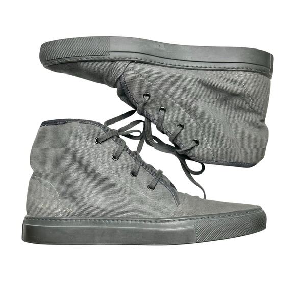 Common Projects | Men | Gray Canvas Lace Up Hi-Top Safari Boots | EU 43 US 10 - Picture 15 of 16